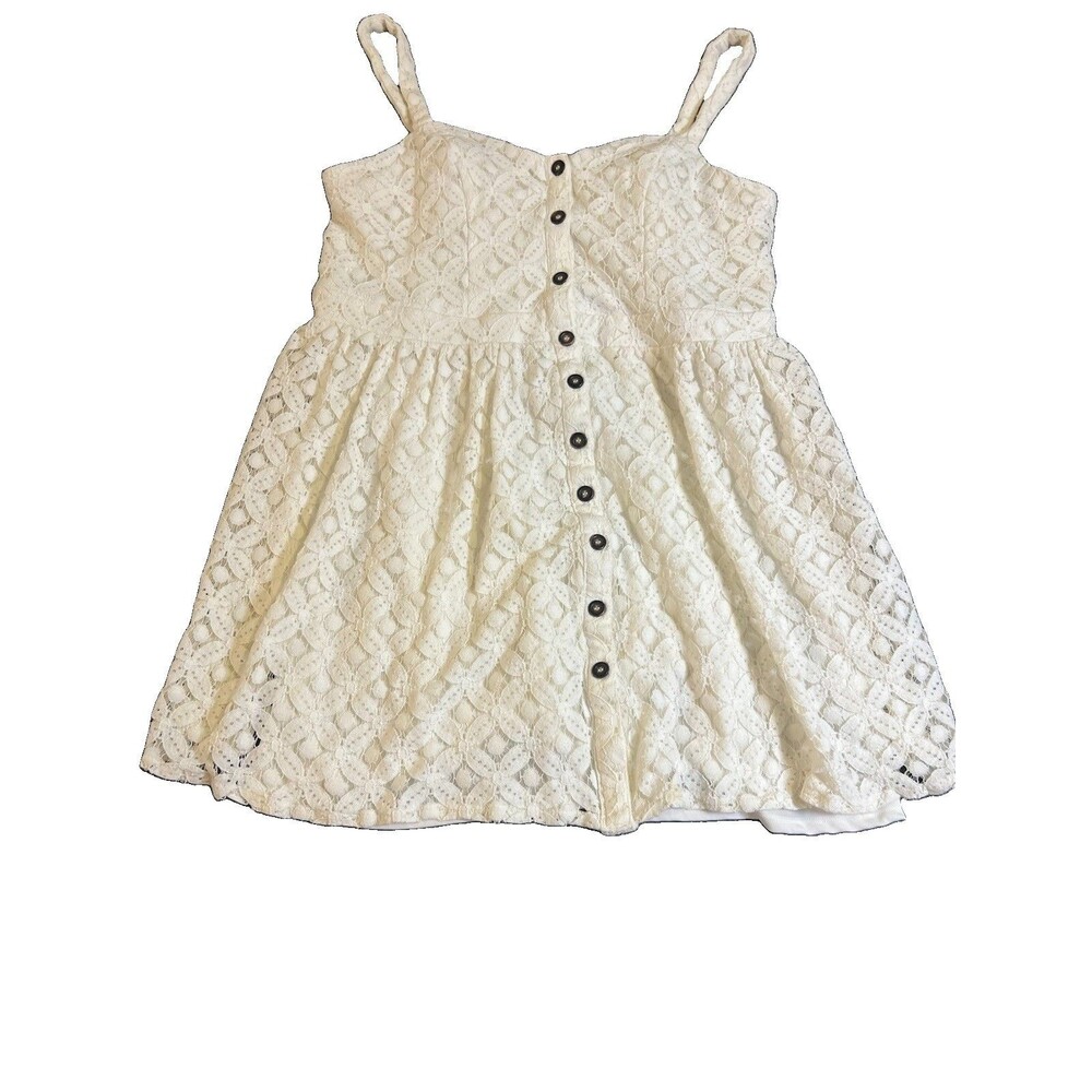 Charlotte Russe Ivory Lace Dress 3XL Button Up Y2K Retro Whimsy Fairy Romantic